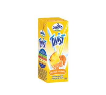 Boisson au lait et jus de fruits – Twist Candia – Orange Ananas- 20cl