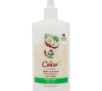 Crème de douche nourrissante à l’extrait de coco – Carrefour Soft – 750ml à pompe