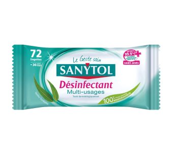 Lingettes Sanytol – Désinfectant – Multiusages – 72pcs