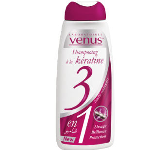 Shampooing Venus 3en1 à la Kératine – Cheveux secs et abîmés – 250ml