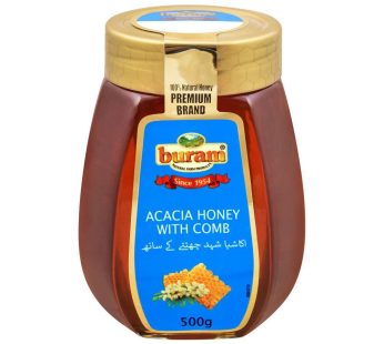 Miel d’Acacia Buram – avec rayon de miel – 500g