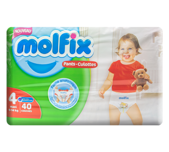 Couches culottes bébé Molfix Pants – N4 – 40pcs