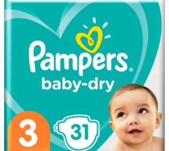 Couches bébé Pampers baby-dry – N3 – 31pcs