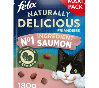 friandises pour chat- Felix Purina – Naturally Delicious – Saumon – 180g